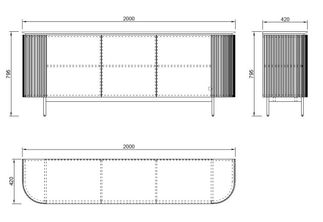 Комод Scala 200*42*80см (TT-00006203)