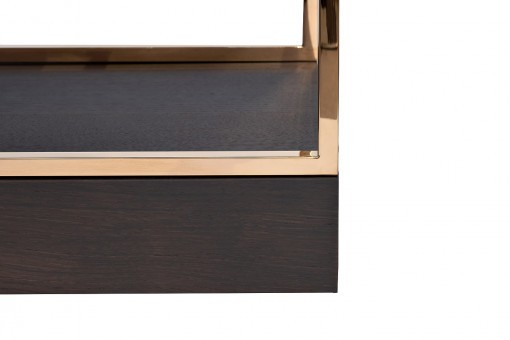 Стеллаж-полусфера роз.золото/темн.шпон 120*45*230см (TT-00003839)