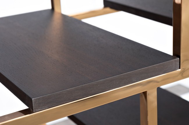 Стеллаж-полусфера роз.золото/темн.шпон 120*45*230см (TT-00003839)