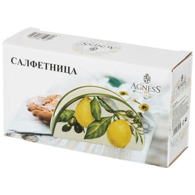 Салфетница agness "лемон три" 13,5*4*7 см Agness (358-1572)