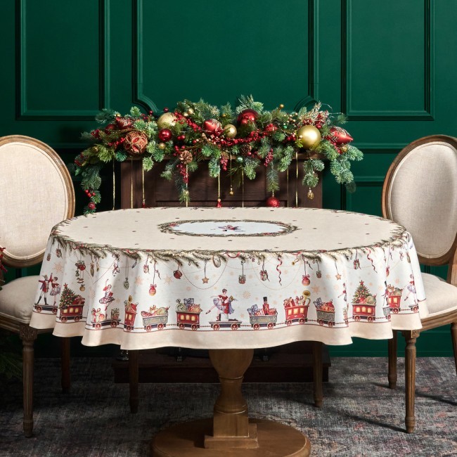 Скатерть 140х180cm cm овальная, "щелкунчик" цвет: бежевый, tm lefard, полиэстер 100% Lefard (986-002-27) Скатерть 140х180cm cm овальная, "щелкунчик" цвет: бежевый, tm lefard, полиэстер 100% Lefard (986-002-27)