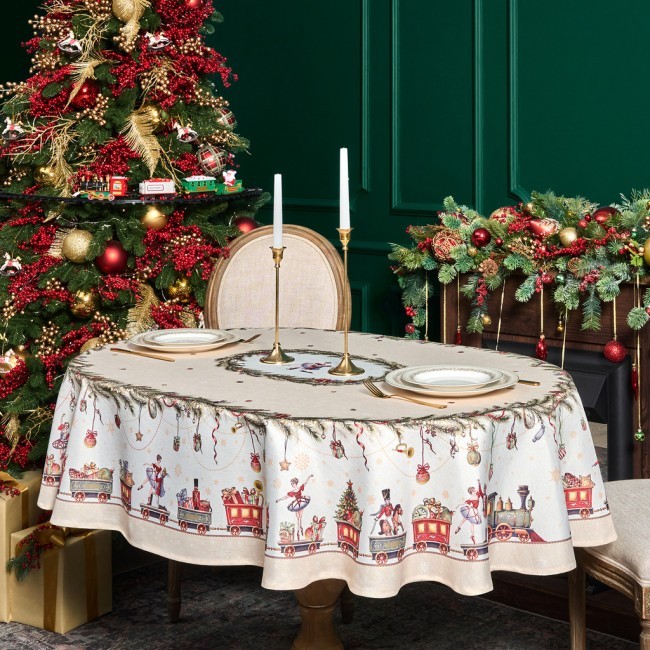 Скатерть 140х180cm cm овальная, "щелкунчик" цвет: бежевый, tm lefard, полиэстер 100% Lefard (986-002-27) Скатерть 140х180cm cm овальная, "щелкунчик" цвет: бежевый, tm lefard, полиэстер 100% Lefard (986-002-27)