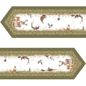 Дорожка на стол "охота", 45х215см, зеленый, 100% хлопок,твил Lefard (850-751-31)