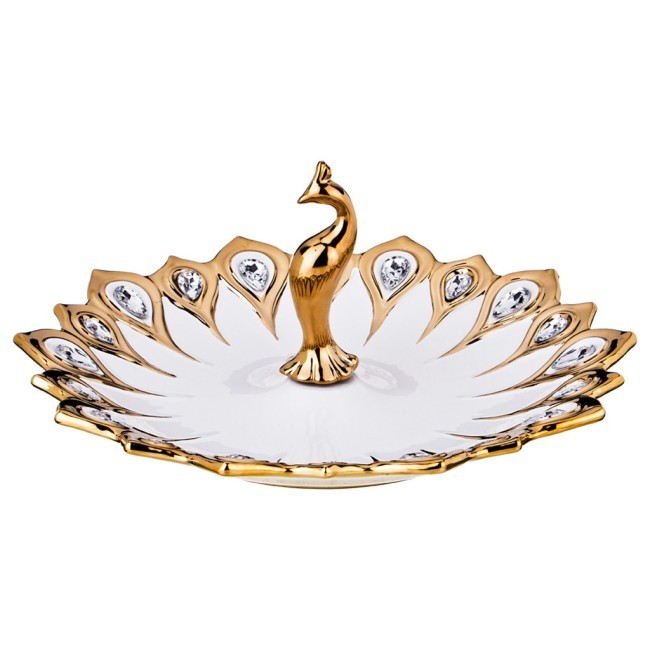 Конфетница "павлин" диаметр=39 см. высота=5 см. (кор=6шт.) Lefard (40-519)