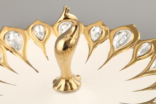 Конфетница "павлин" диаметр=39 см. высота=5 см. (кор=6шт.) Lefard (40-519)