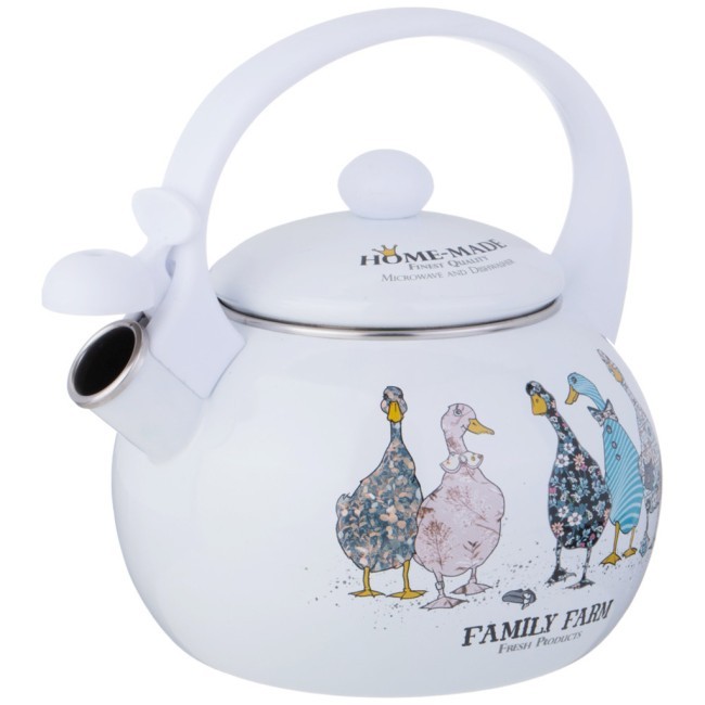 Чайник agness эмалированный со свистком серия "family farm", 2,2л, индукционное дно Agness (934-628)