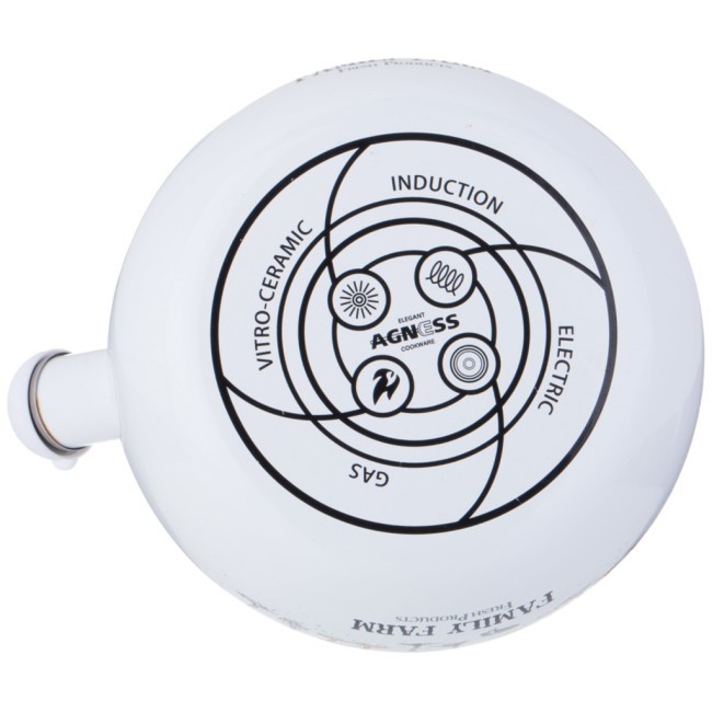 Чайник agness эмалированный со свистком серия "family farm", 2,2л, индукционное дно Agness (934-628)