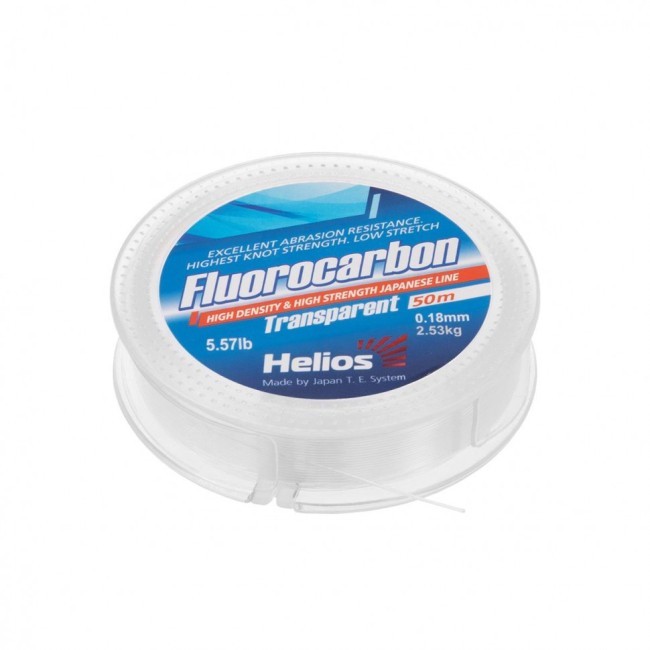 Леска флюорокарбон Helios Fluorocarbon 0,18мм 50м Transparent HS-FCT 18/50 (75759)