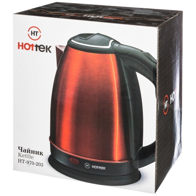 Чайник электрический из нерж.стали hottek ht-970-203 1,8л, 1800 вт бронзовый HOTTEK (970-203)