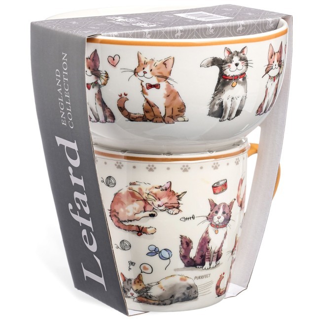 Набор для завтрака lefard "cats", 2 пр.: салатник 500мл, кружка 345мл Lefard (260-1054) Набор для завтрака lefard "cats", 2 пр.: салатник 500мл, кружка 345мл Lefard (260-1054)