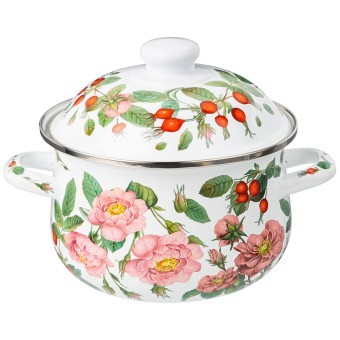 Кастрюля agness эмалированная с эмал.крышкой серия "шиповник", 2.0 л, 18*11 см Agness (934-571) Кастрюля agness эмалированная с эмал.крышкой серия "шиповник", 2.0 л, 18*11 см Agness (934-571)