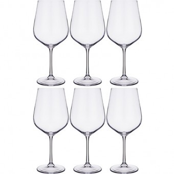 Набор бокалов для вина из 6 шт. "dora/strix" 580 мл высота=23 см Crystal Bohemia (669-285)