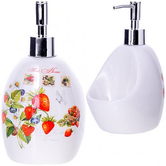 Дозатор для мыла 450 мл Земляника доломит LR (30331)