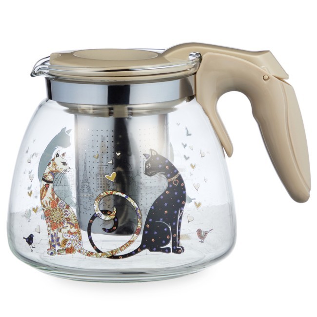 Заварочный чайник agness с фильтром "парижские коты" 900 мл. Agness (885-118) Заварочный чайник agness с фильтром "парижские коты" 900 мл. Agness (885-118)