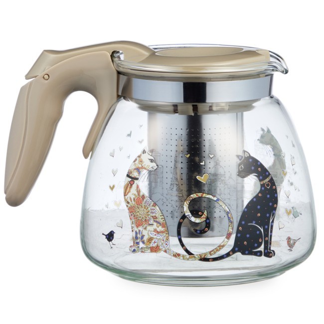 Заварочный чайник agness с фильтром "парижские коты" 900 мл. Agness (885-118) Заварочный чайник agness с фильтром "парижские коты" 900 мл. Agness (885-118)