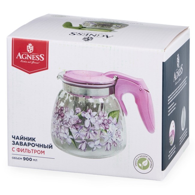 Заварочный чайник agness с фильтром "парижские коты" 900 мл. Agness (885-118) Заварочный чайник agness с фильтром "парижские коты" 900 мл. Agness (885-118)