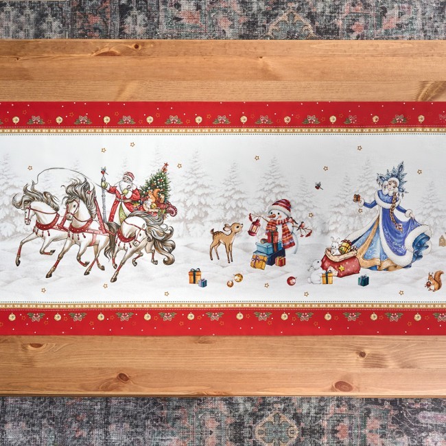 Дорожка "с новым годом "45х300см ,красный, 100% хлопок,твил пропитка Lefard (850-763-32) Дорожка "с новым годом "45х300см ,красный, 100% хлопок,твил пропитка Lefard (850-763-32)