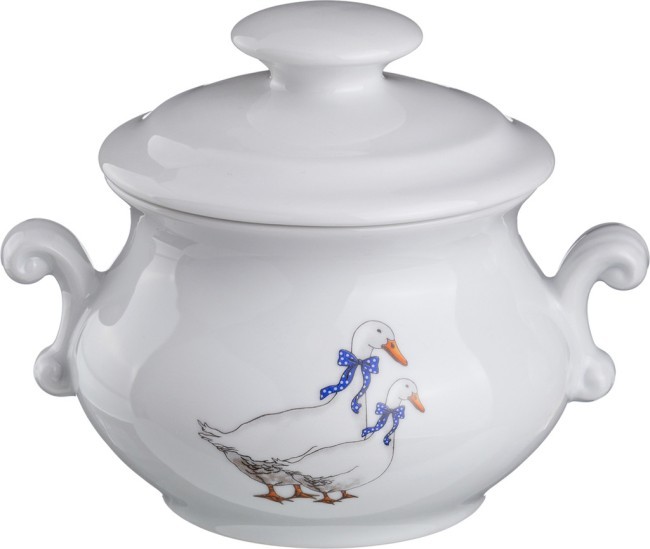 Горшок для запекания "гуси" 750 мл. 17*14 см. высота=14 см. DUBI (606-528)