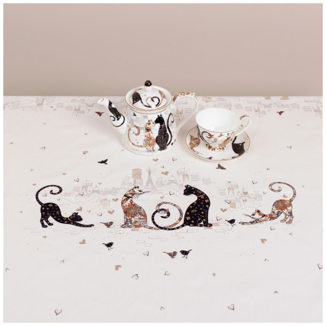 Скатерть " парижские коты" 140х180см ,белый ,100% хлопок ,твил с пропиткой Lefard (850-746-2) Скатерть " парижские коты" 140х180см ,белый ,100% хлопок ,твил с пропиткой Lefard (850-746-2)