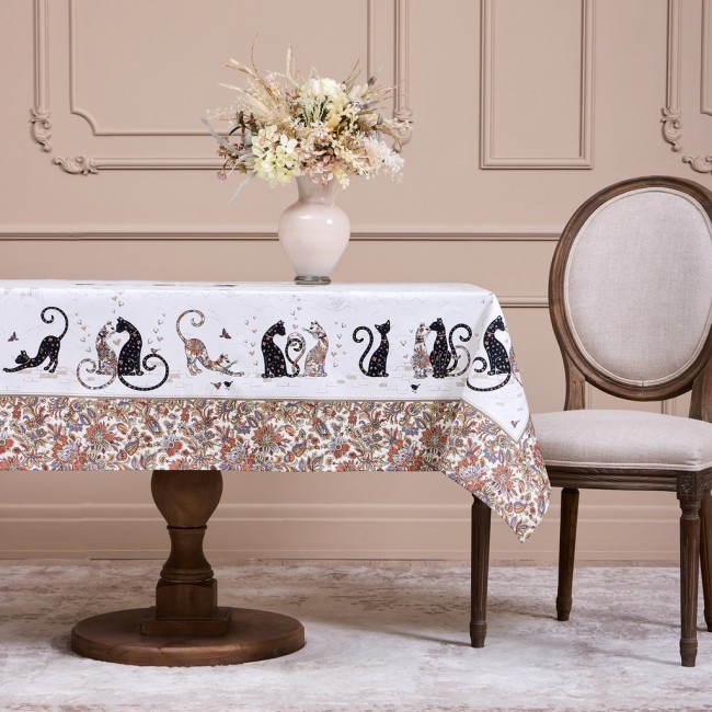 Скатерть " парижские коты" 140х180см ,белый ,100% хлопок ,твил с пропиткой Lefard (850-746-2) Скатерть " парижские коты" 140х180см ,белый ,100% хлопок ,твил с пропиткой Lefard (850-746-2)