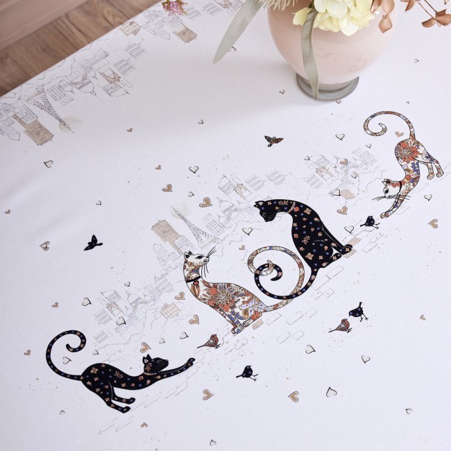 Скатерть " парижские коты" 140х180см ,белый ,100% хлопок ,твил с пропиткой Lefard (850-746-2) Скатерть " парижские коты" 140х180см ,белый ,100% хлопок ,твил с пропиткой Lefard (850-746-2)