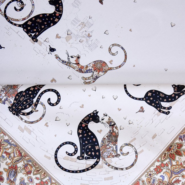 Скатерть " парижские коты" 140х180см ,белый ,100% хлопок ,твил с пропиткой Lefard (850-746-2) Скатерть " парижские коты" 140х180см ,белый ,100% хлопок ,твил с пропиткой Lefard (850-746-2)