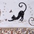 Скатерть " парижские коты" 140х180см ,белый ,100% хлопок ,твил с пропиткой SANTALINO (850-746-2)