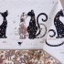 Скатерть " парижские коты" 140х180см ,белый ,100% хлопок ,твил с пропиткой SANTALINO (850-746-2)