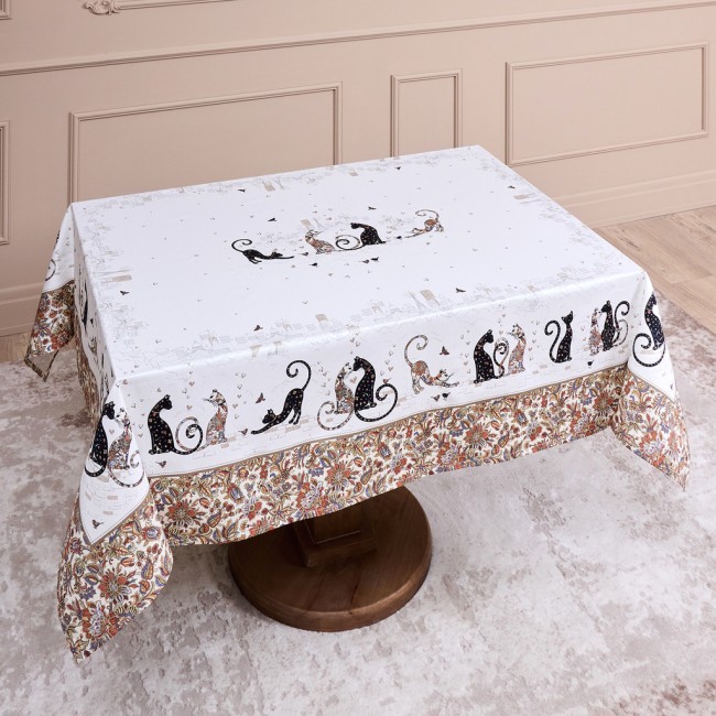 Скатерть " парижские коты" 140х180см ,белый ,100% хлопок ,твил с пропиткой Lefard (850-746-2) Скатерть " парижские коты" 140х180см ,белый ,100% хлопок ,твил с пропиткой Lefard (850-746-2)