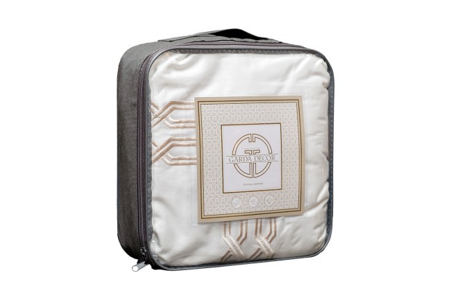 Комплект постельного белья с вышивкой Паллада, золотой, Двуспальный кинг сайз (220*240) (TT-00013970)