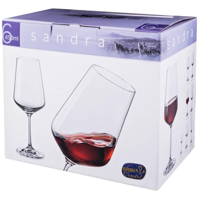 Набор бокалов для вина из 6 шт. "sandra" 450 мл. высота=24 см Bohemia Crystal (674-644) Набор бокалов для вина из 6 шт. "sandra" 450 мл. высота=24 см Bohemia Crystal (674-644)