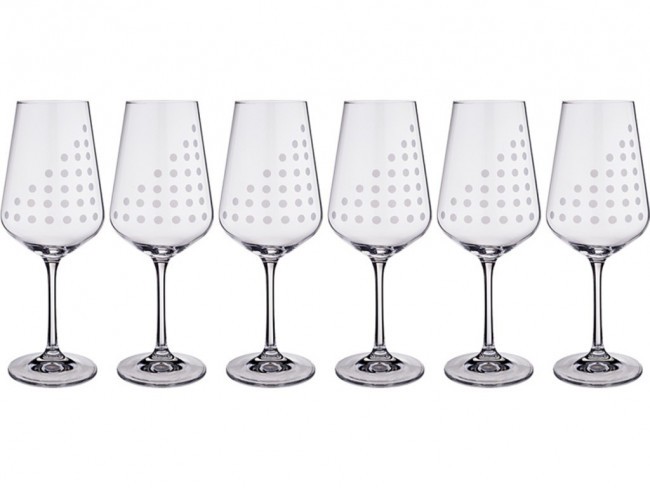 Набор бокалов для вина из 6 шт. "sandra" 450 мл. высота=24 см Bohemia Crystal (674-644)