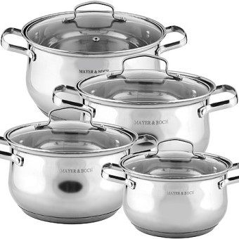 Набор кастрюль 2л+2,8л+3,8л+5л нерж/ст Mayer&Boch (40455) Набор кастрюль 2л+2,8л+3,8л+5л нерж/ст Mayer&Boch (40455)