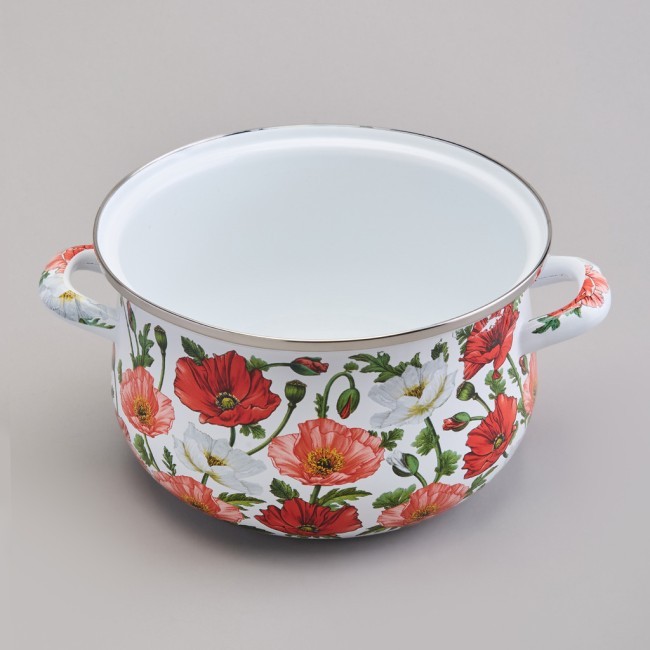 Кастрюля agness эмалированная с эмал.крышкой серия "маки", 2.8 л, 20*12 см Agness (934-742)