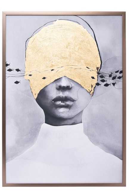 Холст "Затмение-2" 100х70 см, багет( латунь),поталь (TT-00010787)