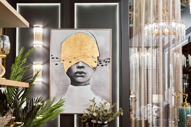 Холст "Затмение-2" 100х70 см, багет( латунь),поталь (TT-00010787)