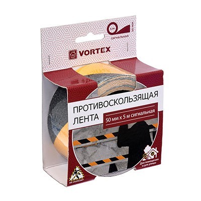 Противоскользящая лента Vortex 5х500 см сигнальная черно-желтая 24160 (63315)