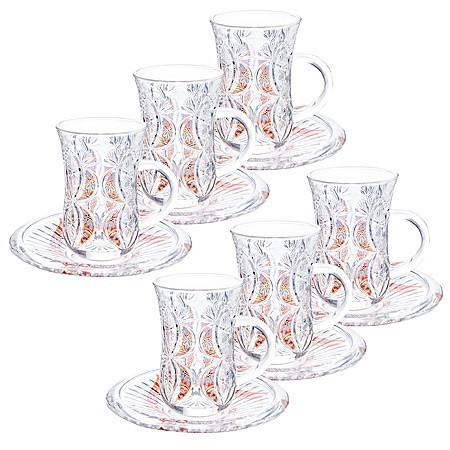 Набор д/чая стекляный 12пр LR с золотом (27089) Набор д/чая стекляный 12пр LR с золотом (27089)