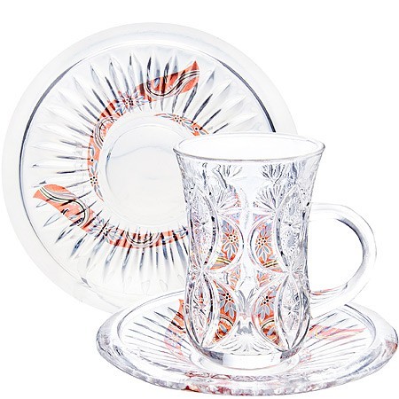 Набор д/чая стекляный 12пр LR с золотом (27089) Набор д/чая стекляный 12пр LR с золотом (27089)