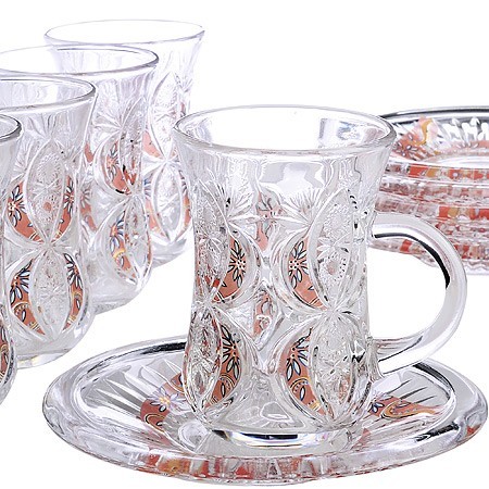 Набор д/чая стекляный 12пр LR с золотом (27089) Набор д/чая стекляный 12пр LR с золотом (27089)