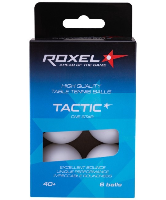 Мяч для настольного тенниса Roxel 1* Tactic, белый, 6 шт. (610654)