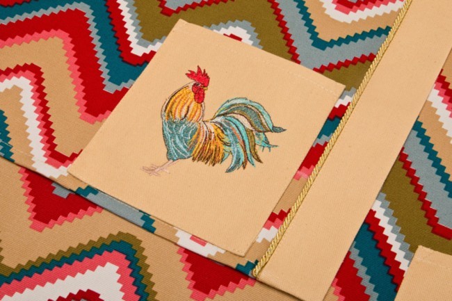 Комплект плейсмэтов 36*53см с карманами для приборов из 2-шт"петух-волна" х/б 100% /песочный SANTALINO (850-533-81)