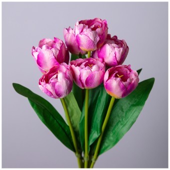 Букет искусственный из 9 тюльпанов длина=43см,цвет лиловый мал.уп.=24шт Lefard (535-339)