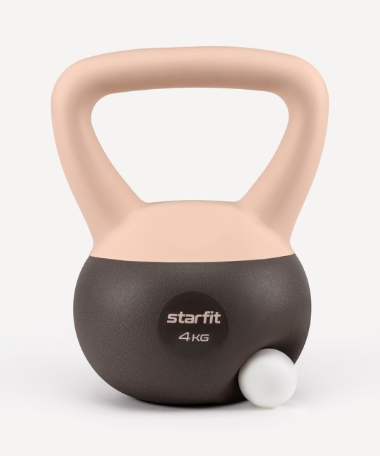 БЕЗ УПАКОВКИ Гиря мягкая STARFIT DB-601, 4 кг, персиковый/серый (2127727)