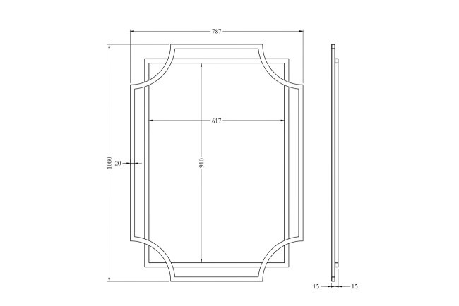 Зеркало в стальной раме цвет хром 78*108см (TT-00006816)