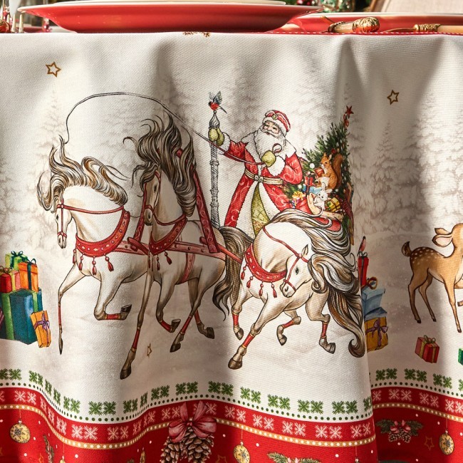 Скатерть овальная "с новым годом" ,140х180см ,красный, 100% хлопок ,твил Lefard (850-763-4) Скатерть овальная "с новым годом" ,140х180см ,красный, 100% хлопок ,твил Lefard (850-763-4)