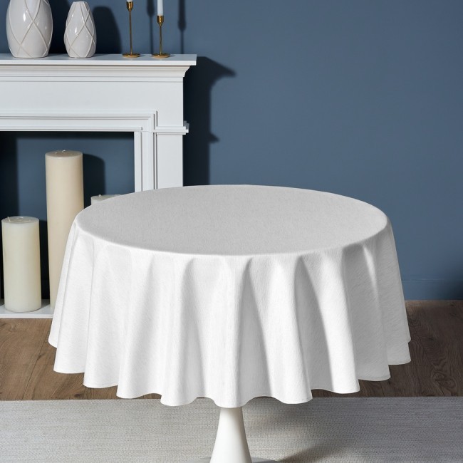 Скатерть  d150 cm круглая, "феерия. серебро", цвет: белый, tm lefard, полиэстер 100% Lefard (986-004-24)