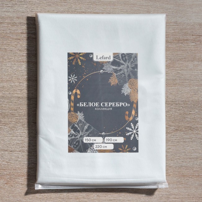 Скатерть  d150 cm круглая, "феерия. серебро", цвет: белый, tm lefard, полиэстер 100% Lefard (986-004-24)