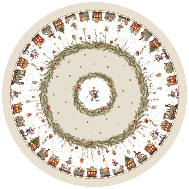 Скатерть  d145 cm круглая, "щелкунчик" цвет: бежевый, tm lefard, полиэстер 100% Lefard (986-002-24)