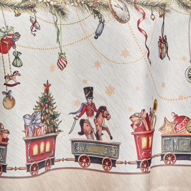 Скатерть  d145 cm круглая, "щелкунчик" цвет: бежевый, tm lefard, полиэстер 100% Lefard (986-002-24)